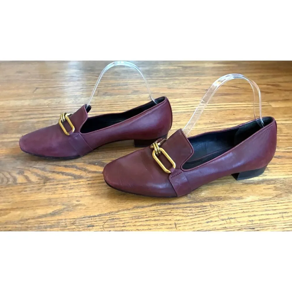 Michael Kors Collection Maroon Horsebit Flat Loafer Shoes  Women's Size 37.5